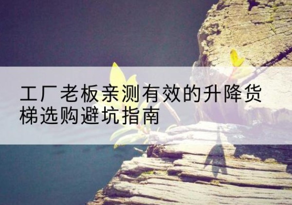 古塔升降货梯怎么选-工厂老板亲测有效的升降货梯选购避坑指南